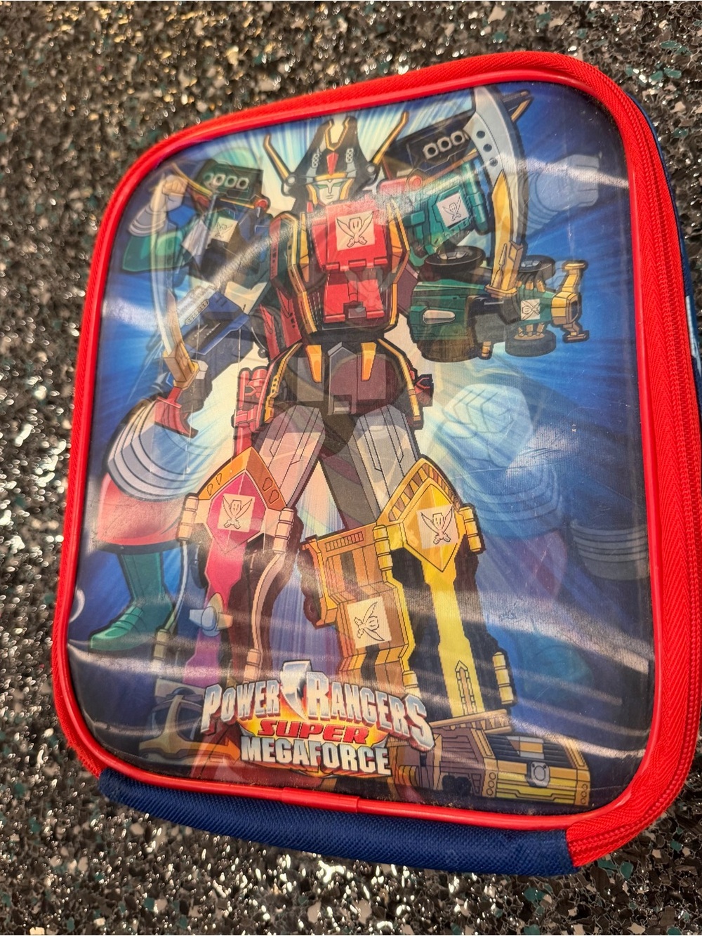 Power Rangers Super Megaforce Insulated Lunch Bag Blue/Red Camo Zipper Handle
